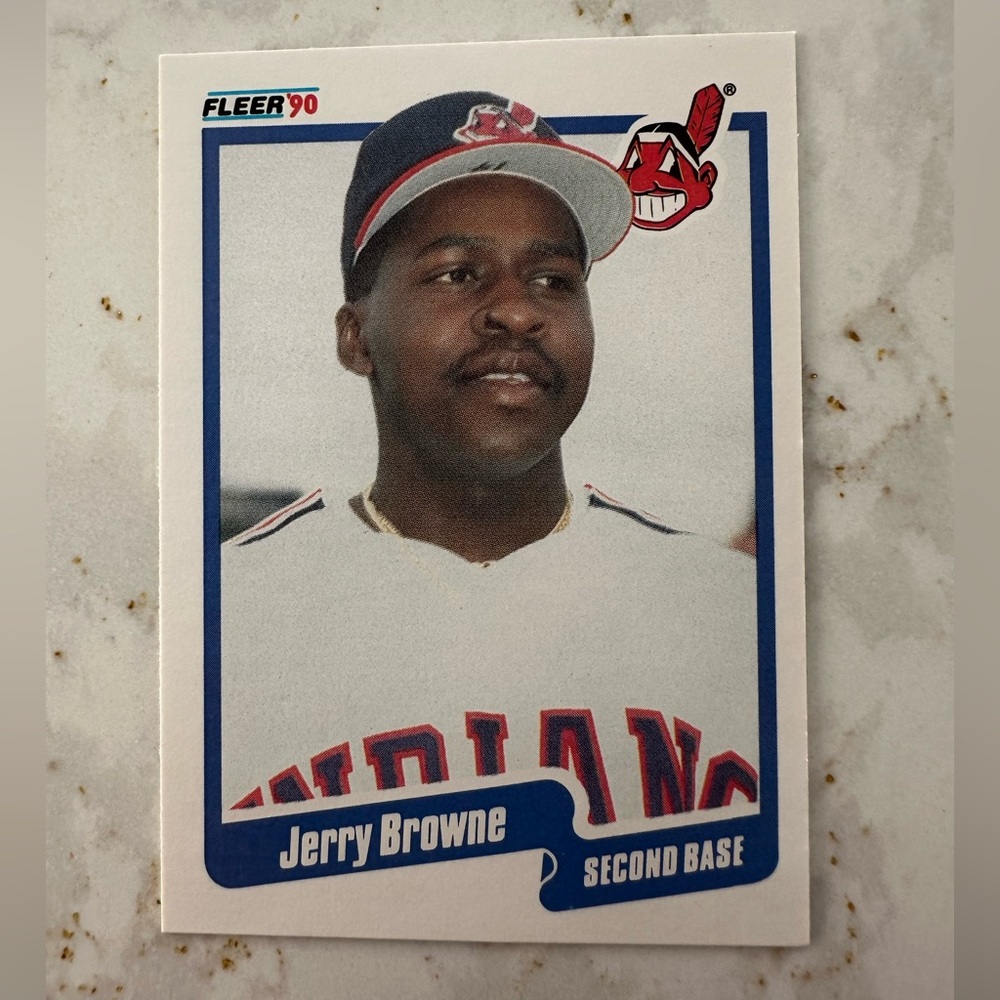 fleer 90 jerry browne indians baseball card